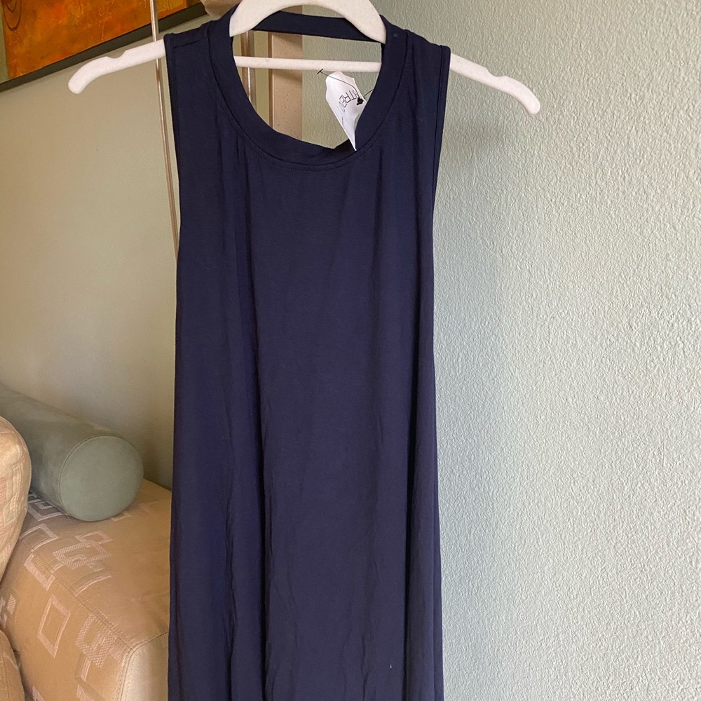 Plain Navy Blue Dress